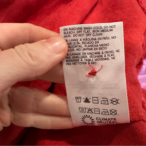 Reformation Balia Linen Dress Tomato Red Sz 2 - Picture 7 of 7